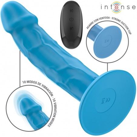 VIBRADOR REALÍSTICO 10 VIBRACIONES AZUL