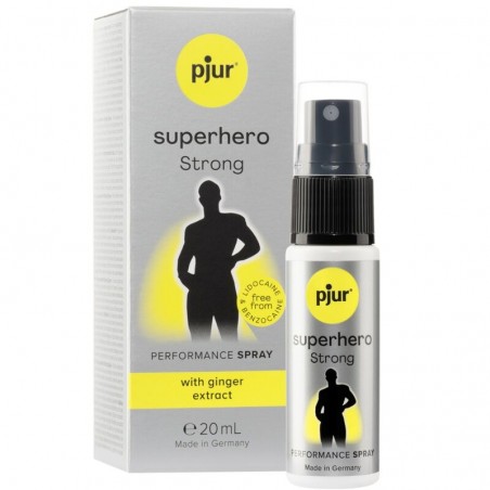 Imagen, spray retardante masculino PJUR Superhero Strong con jengibre natural, online