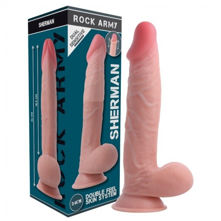 Imagen, dildo Dual Density Sherman realista con ventosa y material hipoalergénico premium, online