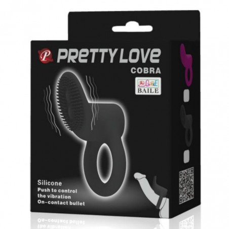 Imagen, anillo vibrador Pretty Love Cobra negro silicona con bala, online
