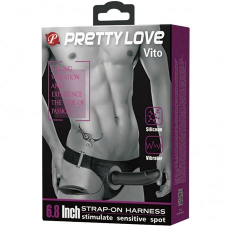 Imagen, strap on con dildo hueco y vibración Pretty Love Vito para parejas, online