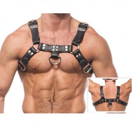 Imagen, arnés leather BDSM Chain Harness III para hombre con cadenas metálicas, online