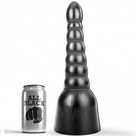Imagen, dildo All Black 34 cm estriado de PVC hipoalergénico para placer intenso, online