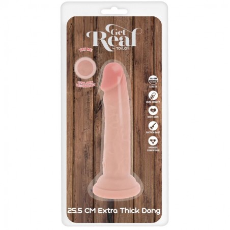 Imagen, dildo realista grueso Get Real Deluxe 25.5 cm con ventosa y TPE, online