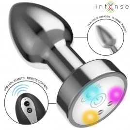 Imagen, plug anal de metal con luces LED y vibración Intense con control remoto, online