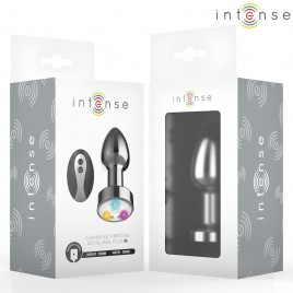 Imagen, plug anal de metal con luces LED y vibración Intense con control remoto, online