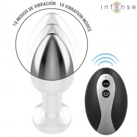 Imagen, plug anal de metal con luces LED y vibración Intense con control remoto, online