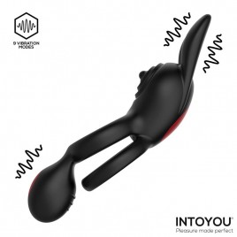 Imagen, anillo vibrador doble Konny INTOYOU con conejito y control remoto, online