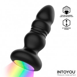 Imagen, plug anal Krax INTOYOU con vibración, empuje y luz LED de silicona, online