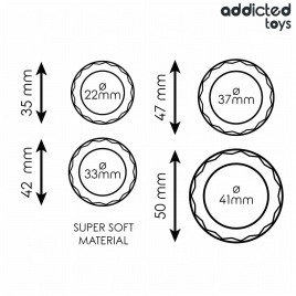 Imagen, set de anillos para pene Addicted Toys texturizados en cuatro tamaños, online