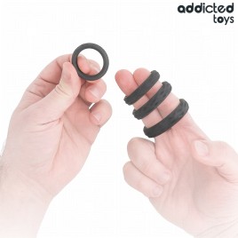 Imagen, set de anillos para pene Addicted Toys texturizados en cuatro tamaños, online