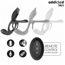 Imagen, anillo doble vibrador Addicted Toys con estimulador de clítoris para pareja, online