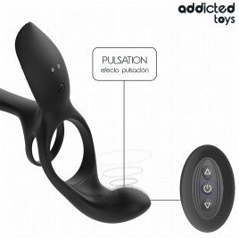 Imagen, anillo doble vibrador Addicted Toys con estimulador de clítoris para pareja, online