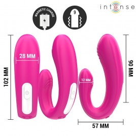 Imagen, vibrador dual en forma de U con control remoto rosa silicona médica, online