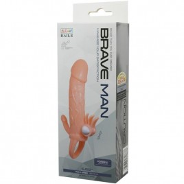 Imagen, funda pene vibrador Brave Man 16.5 cm realística natural, online