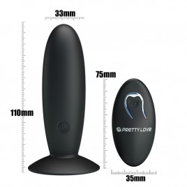 Imagen, plug anal Pretty Love recargable con mando remoto negro silicona, online
