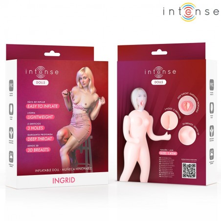 Imagen, muñeca hinchable Ingrid con tres orificios realistas Intense Dolls, online