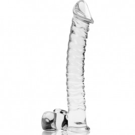 Imagen, dildo cristal borosilicato Nebula Ibiza con base testículos, online