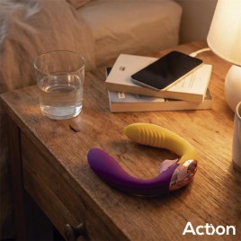 Imagen, vibrador en U ergonómico con succión clítoris y punto G online