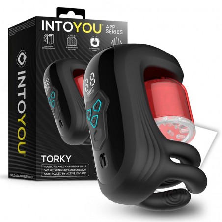 Imagen, masturbador inteligente con app rotación 360 y compresión Torky Intoyou online