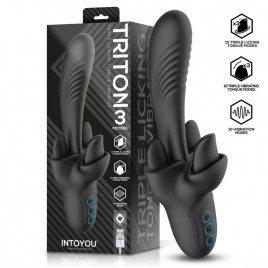 Imagen, vibrador triple lengua con 3 motores Triton silicona premium, online