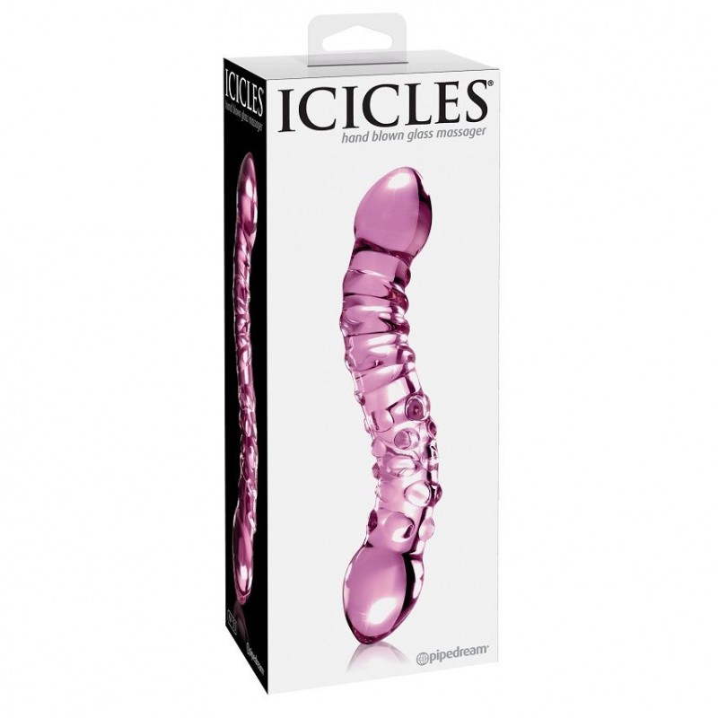 ICICLES N.55 MASAJEADOR DE VIDRIO DOBLE PARA PUNTO G Y P-SPOT