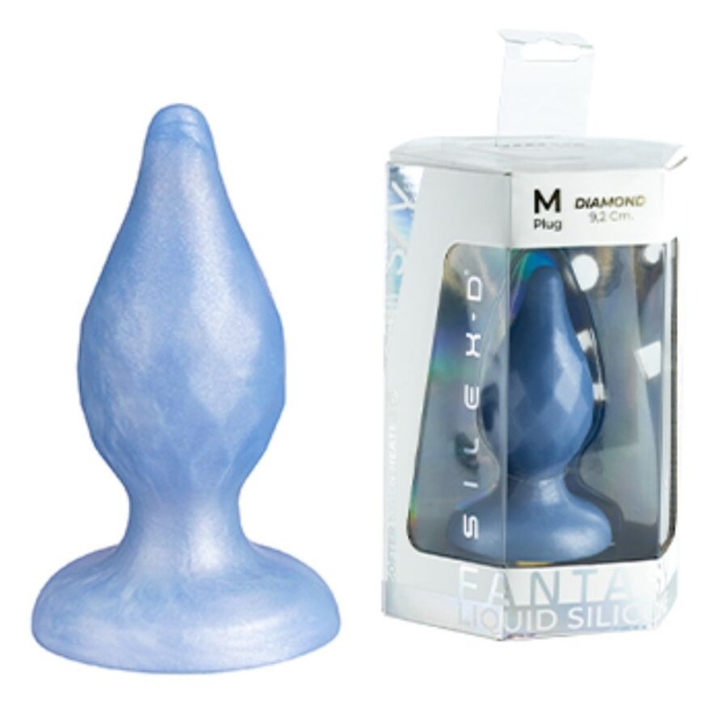 PLUG ANAL DIAMOND SILEXD SILICONA LÍQUIDA TERMOREACTIVA AZUL
