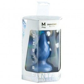 Imagen, plug anal flexible con temperatura silicona azul lujo, online