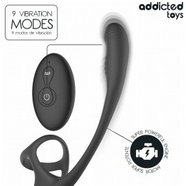 PLUG ANAL VIBRACIÓN 360º Y ESTIMULADOR TESTÍCULOS ADDICTED TOYS