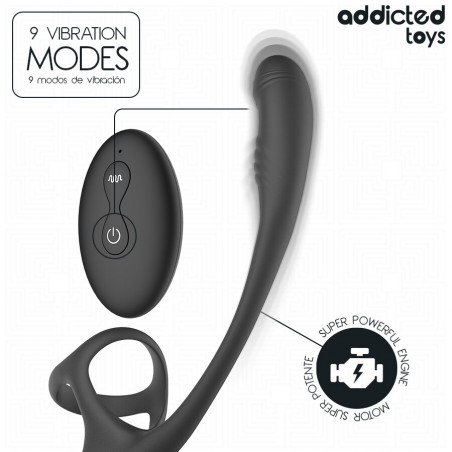 PLUG ANAL VIBRACIÓN 360º Y ESTIMULADOR TESTÍCULOS ADDICTED TOYS