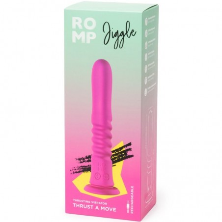 Imagen, vibrador de empuje con ventosa ROMP Jiggle rosa, estimulación interna profunda, online