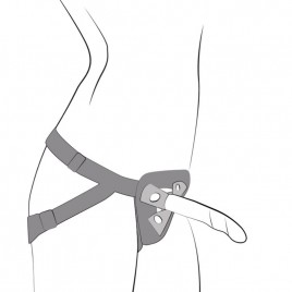 Imagen, strap-on arnés ajustable todas las siluetas dildo silicona tricolor 14 cm ROMP Piccolo, online