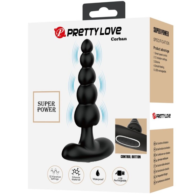 CORBAN VIBRADOR ANAL DE SILICONA 10 VIBRACIONES