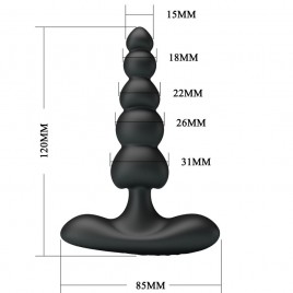 Imagen, vibrador anal recargable de silicona negra Corban, online