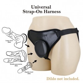 Imagen, arnés strap-on universal negro con anillo universal adaptable, online