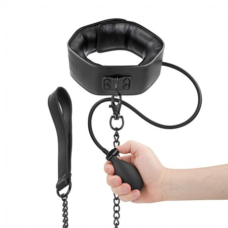 COLLAR BONDAGE INFLABLE CON CADENA Y TIRADOR