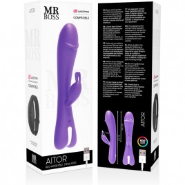 Imagen, vibrador rabbit resistente al agua de 22 cm Mr Boss Aitor con USB, online