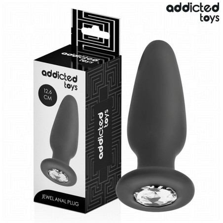 Imagen, plug anal con joya Addicted Toys de silicona médica talla L de 12,6 cm, online