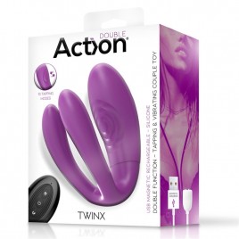 Imagen, vibrador para parejas ACTION Twinx de 9.5 cm x 7 cm en silicona, online