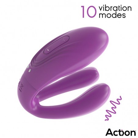 ACTION TWINX VIBRADOR PAREJAS CON TAPPING Y CONTROL REMOTO