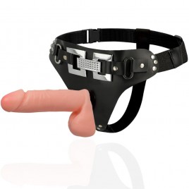 Imagen, arnés strap-on con pene realístico y vibración para parejas, online