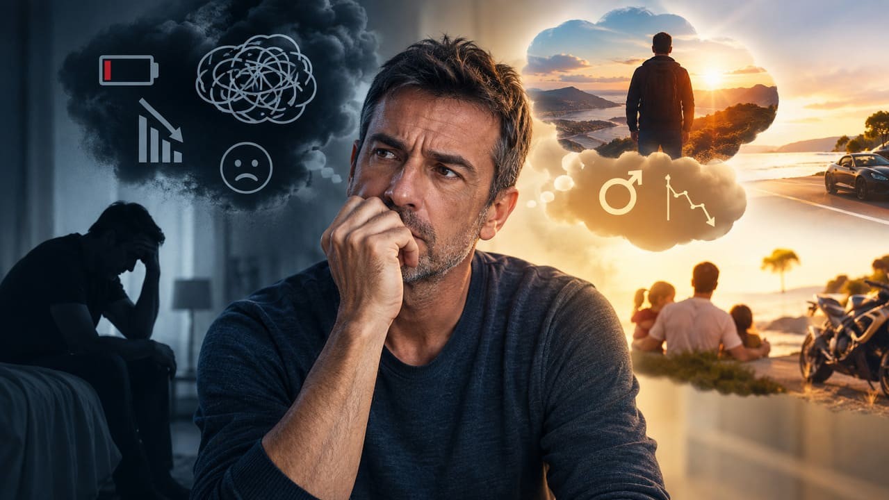 🧠 Andropausia y Crisis de los 40: Cómo Distinguir lo Hormonal de lo Vital